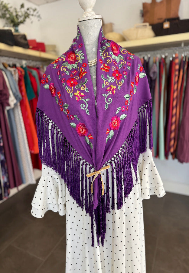 Mantón Jimena Morado