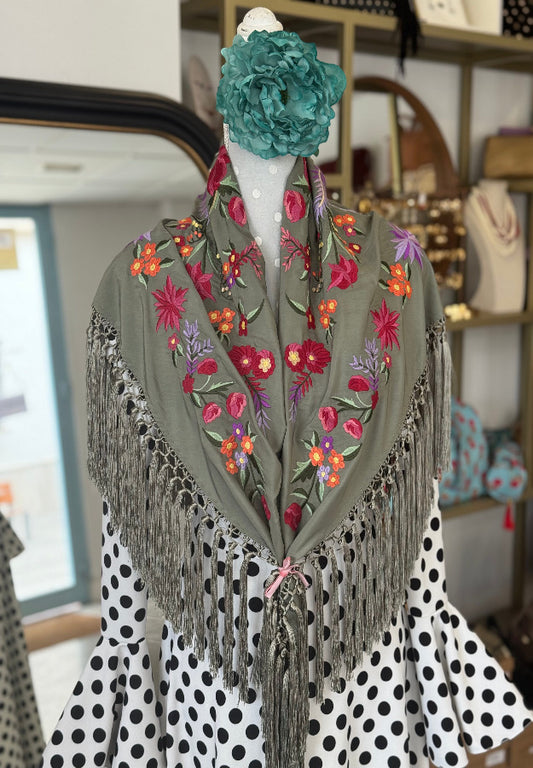 Mantón Laura Verde Oliva