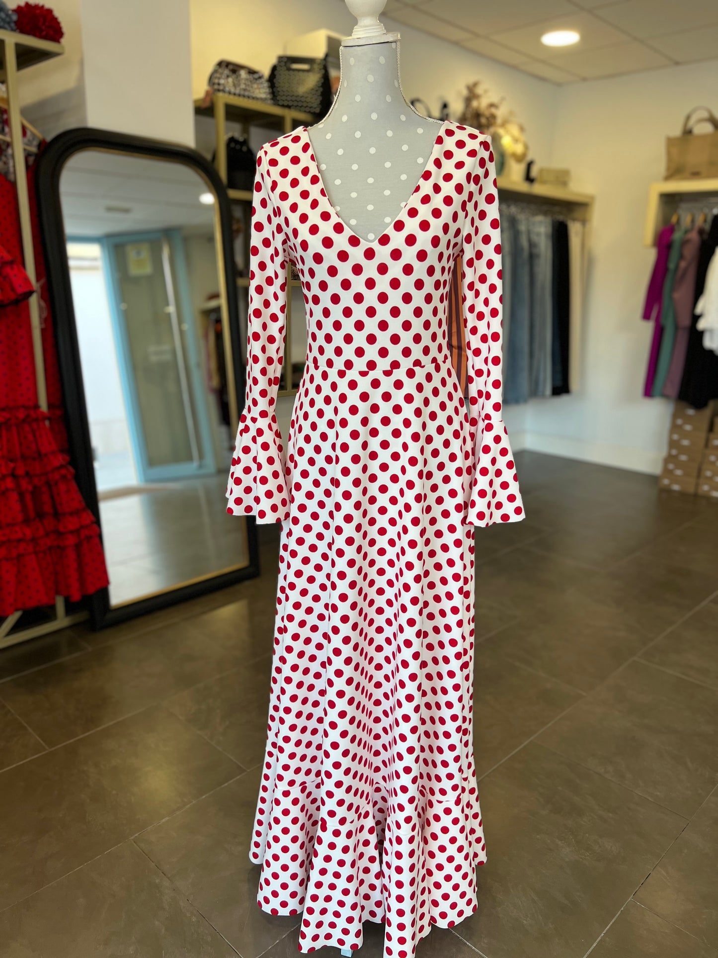 Traje Flamenca Cádiz Rojo