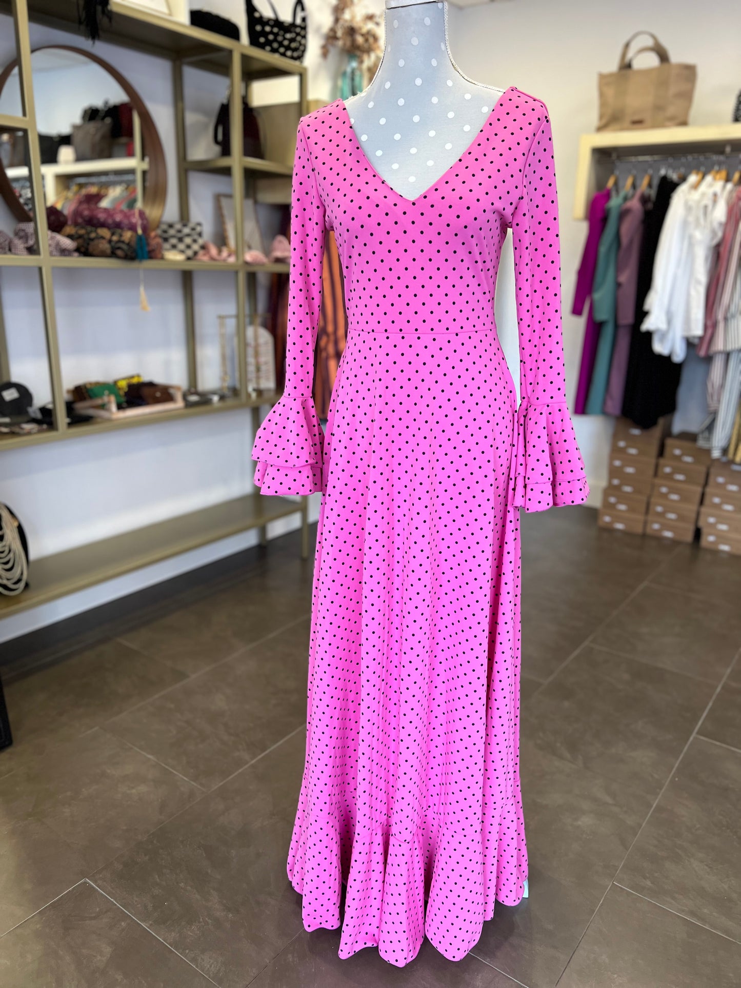 Traje Flamenca Almería Rosa chicle