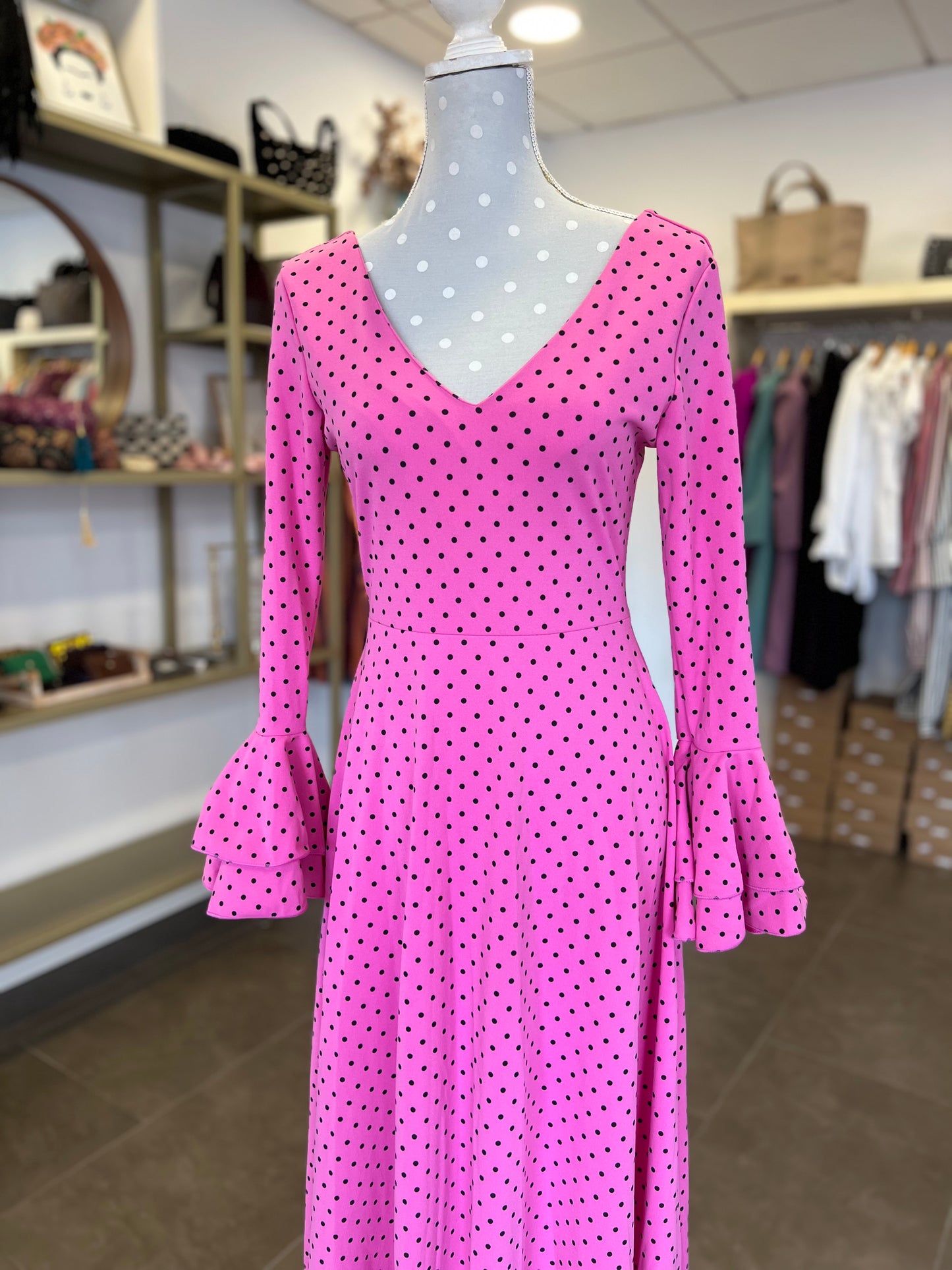 Traje Flamenca Almería Rosa chicle