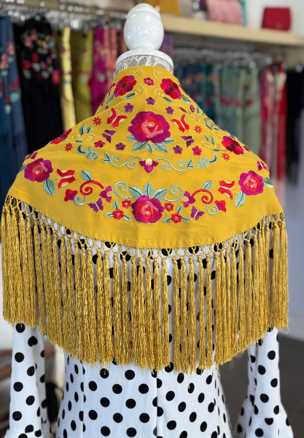 Mantón María mostaza