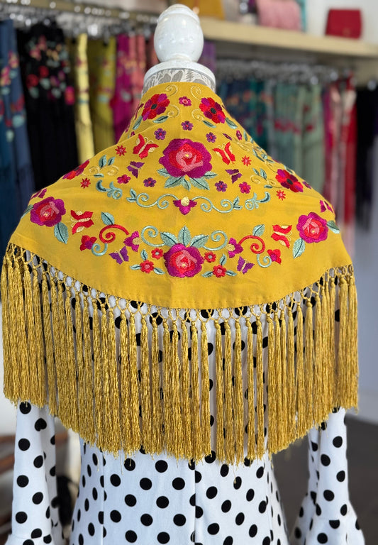 Mantón María mostaza