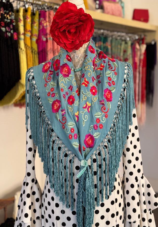 Mantón María Turquesa