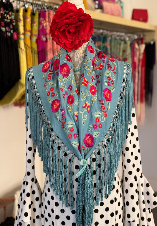 Mantón María Turquesa