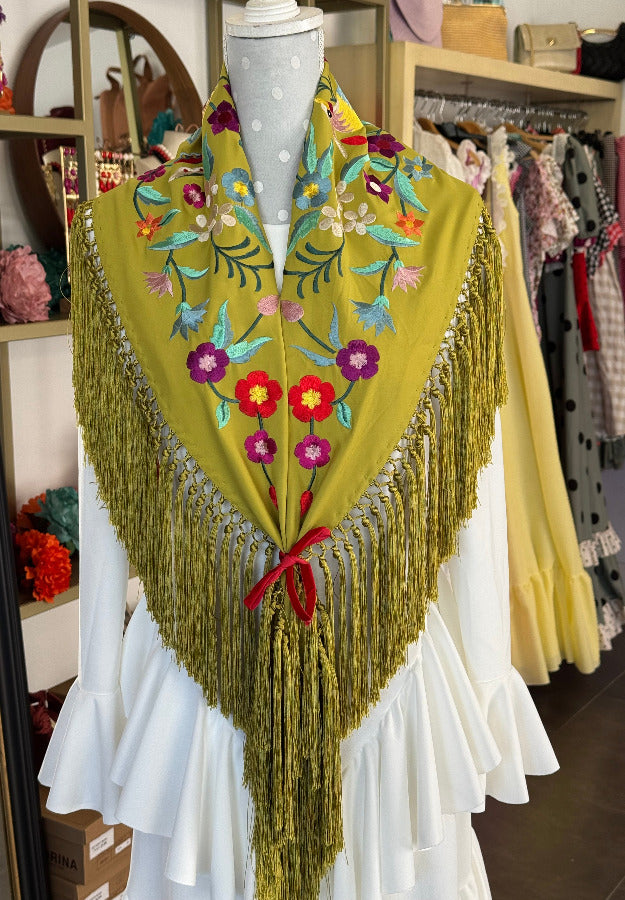 Mantón Martina pistacho