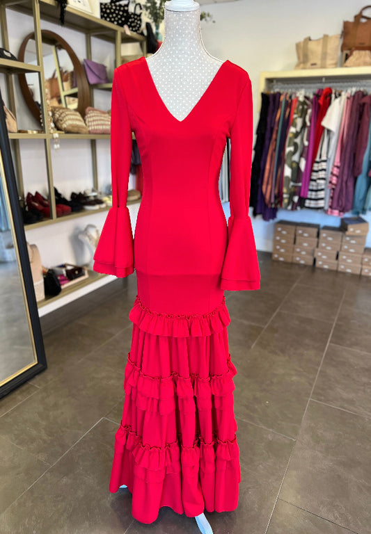 Traje Flamenca Irene Rojo