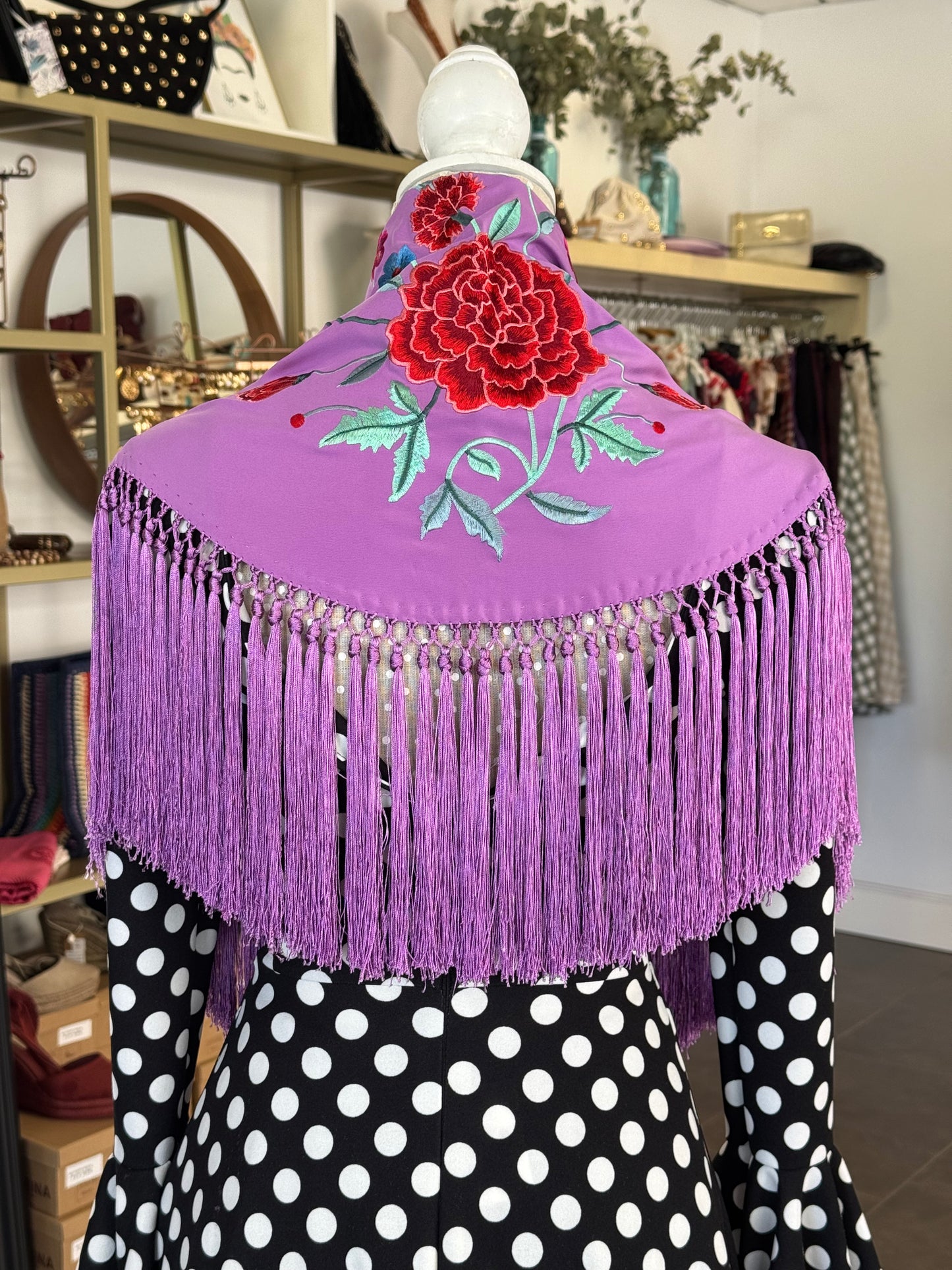 Mantón clavel lila