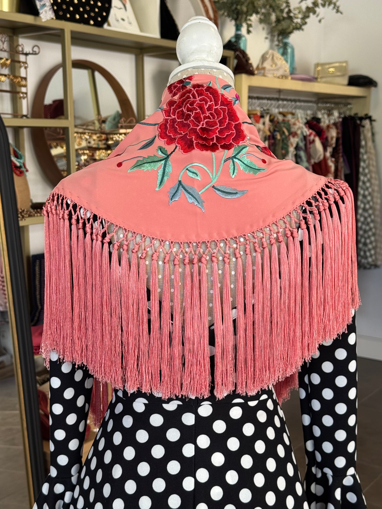 Mantón clavel melocotón