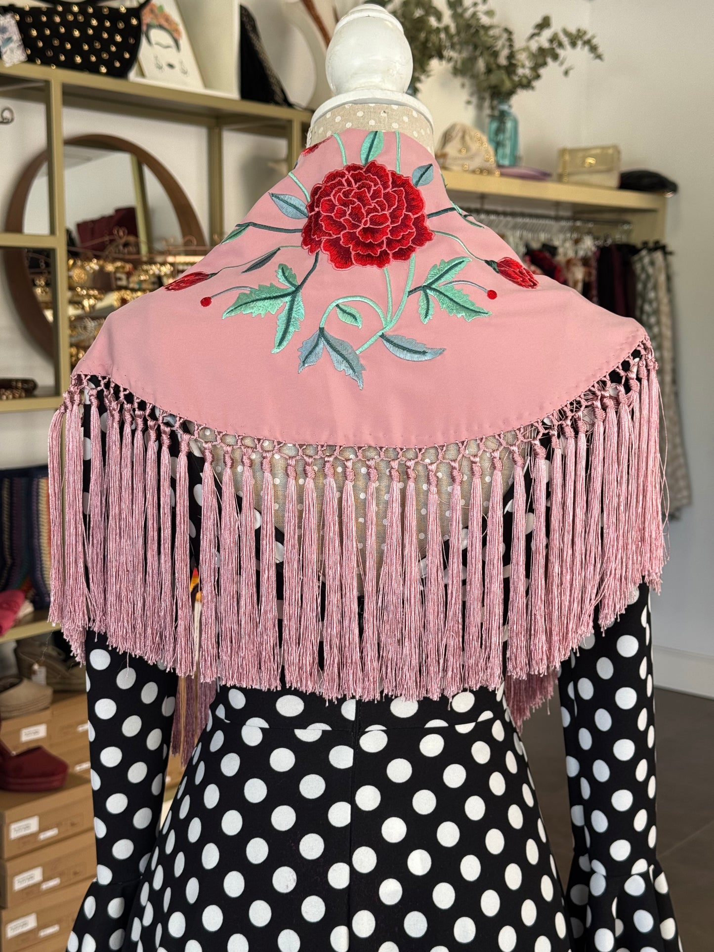 Mantón clavel rosa