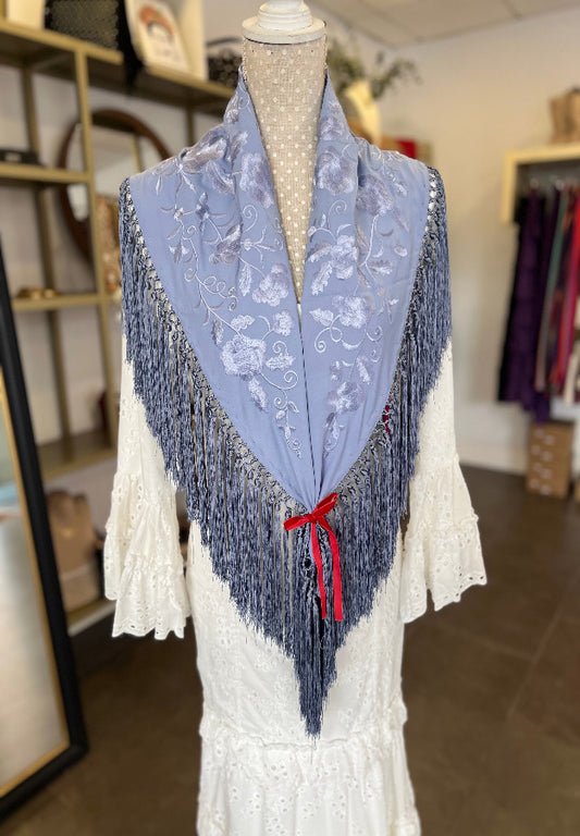 Mantón Al Tono Celeste