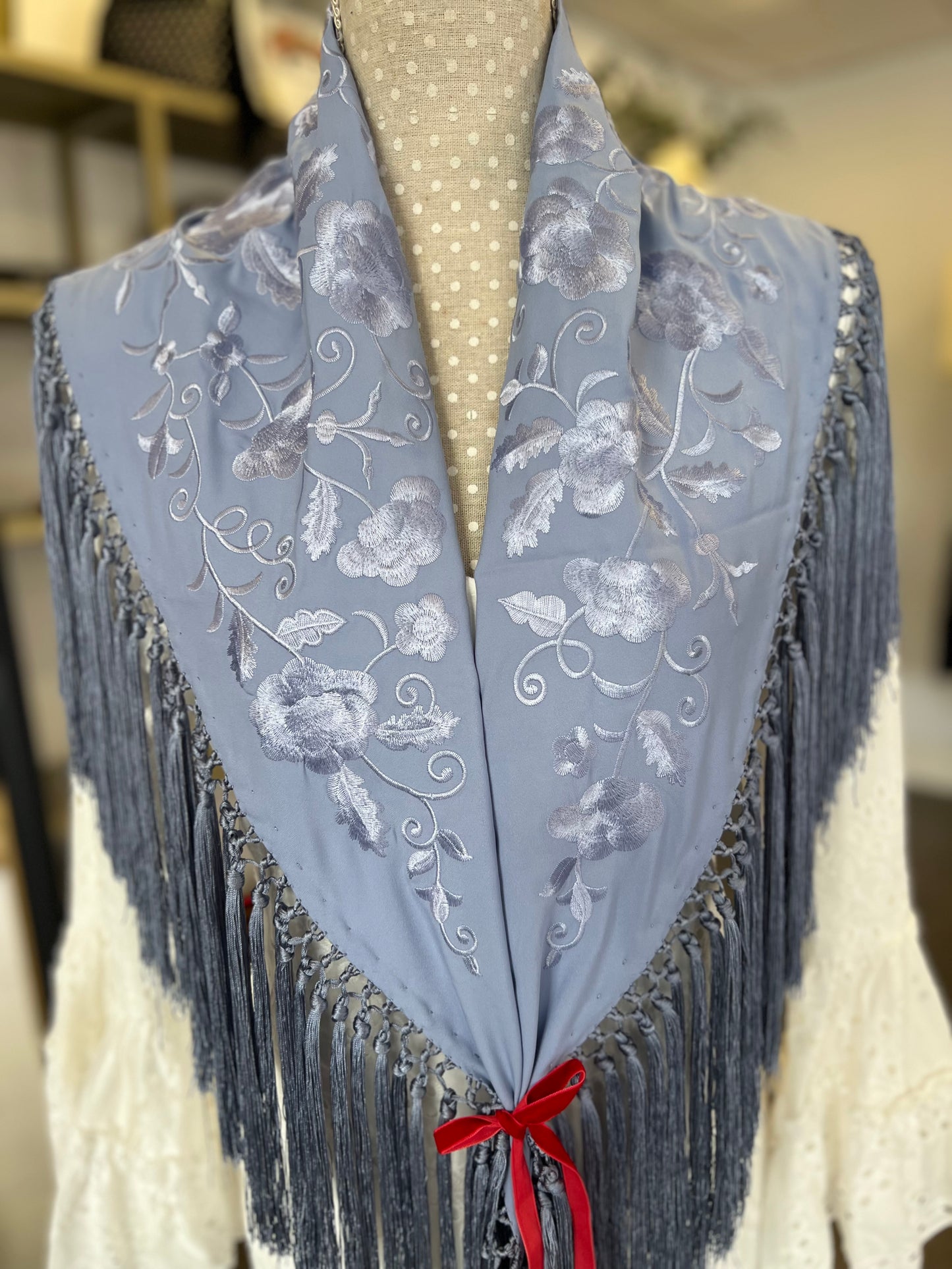 Mantón Al Tono Celeste