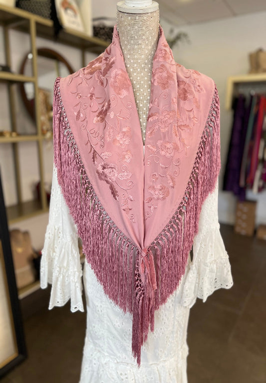 Mantón al tono Rosa Bebe