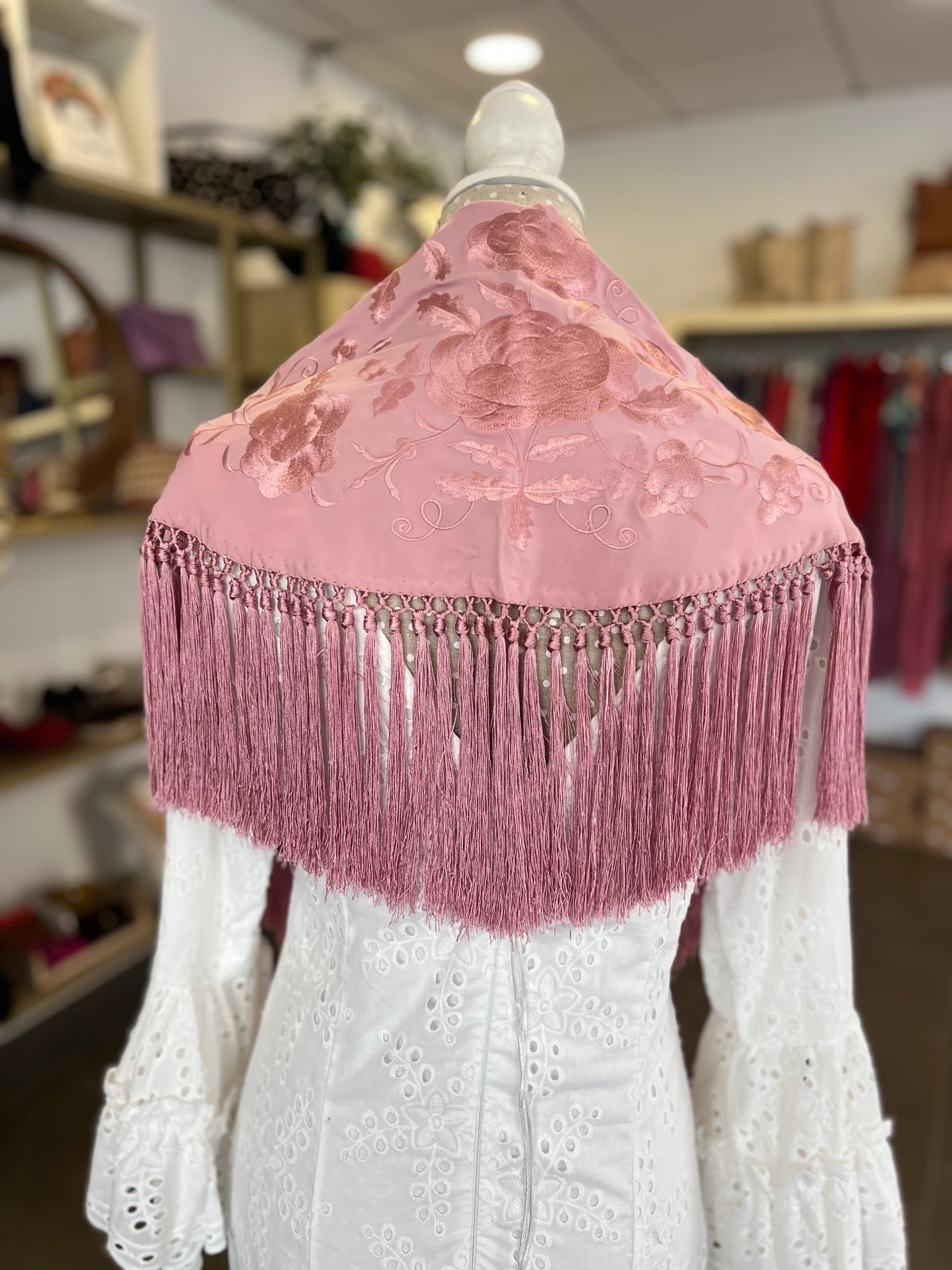 Mantón al tono Rosa Bebe