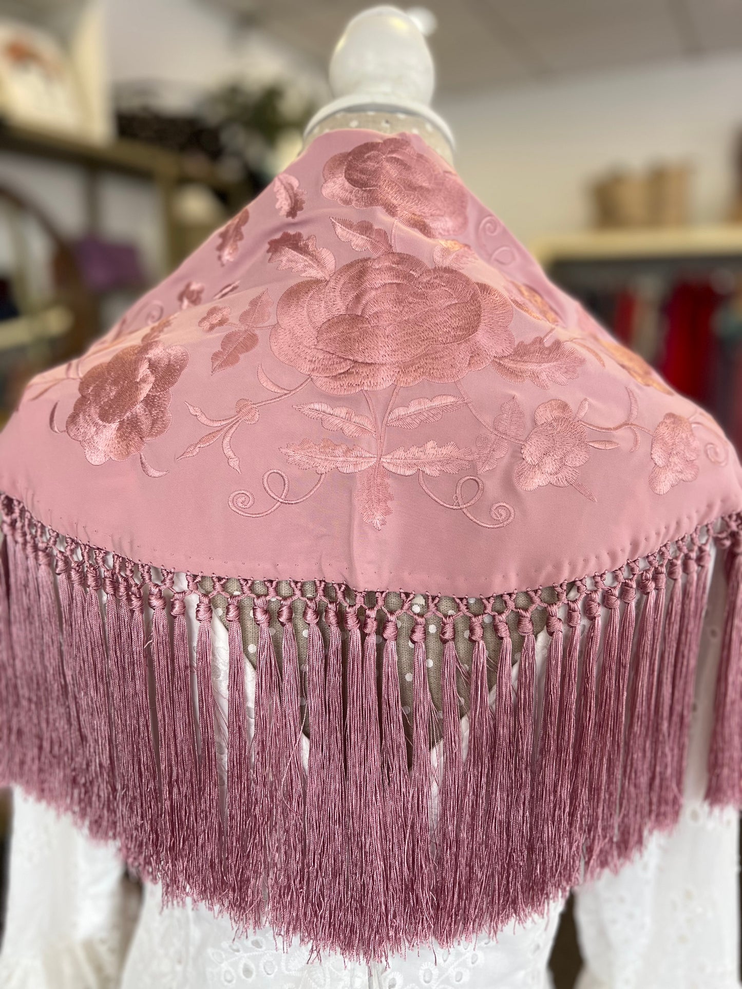 Mantón al tono Rosa Bebe