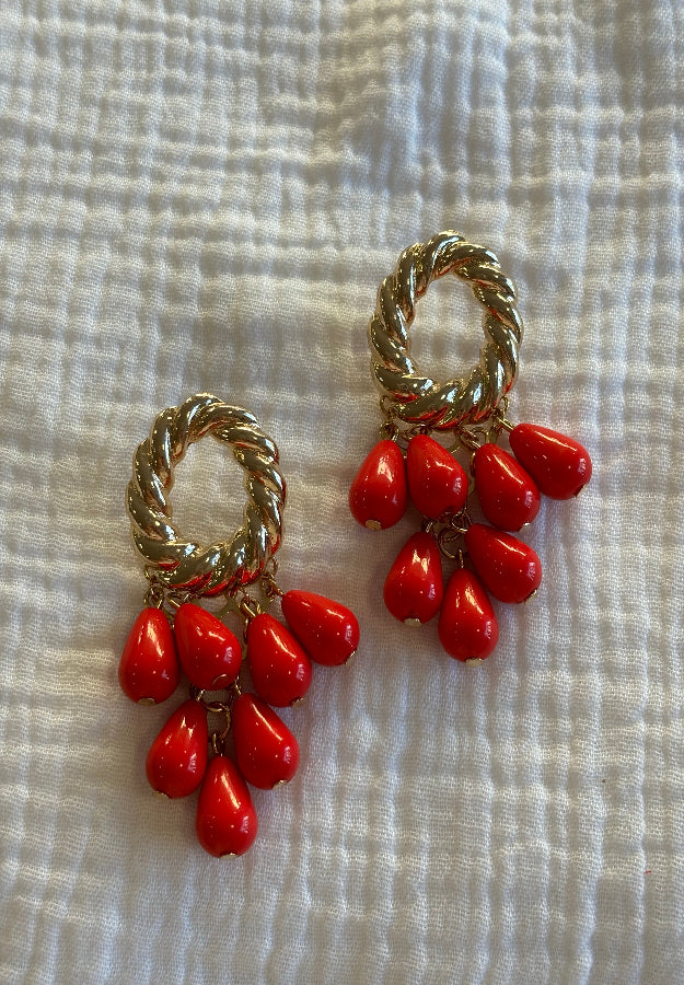 Pendiente Candela rojo