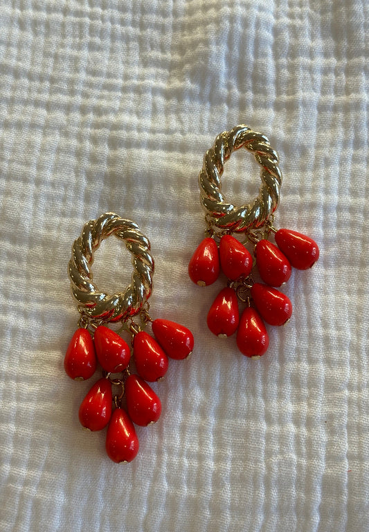 Pendiente Candela rojo