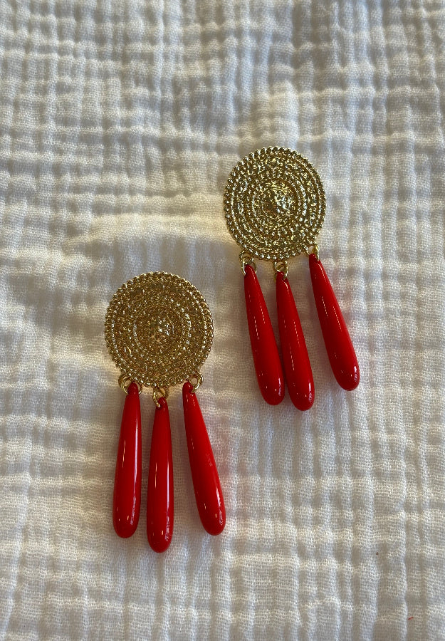 Pendiente Lola rojo