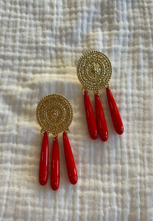 Pendiente Lola rojo