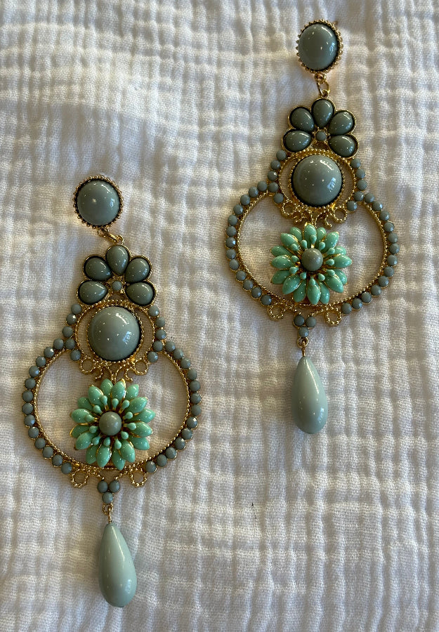 Pendiente Pepa verdoso