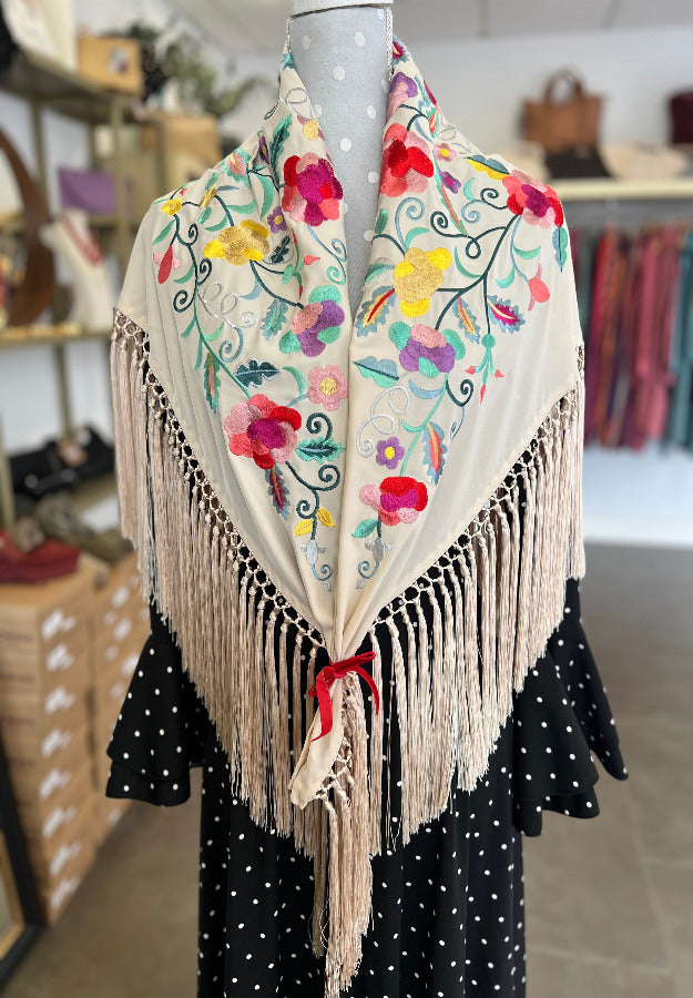 Mantón Valeria Beige