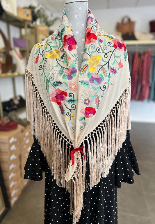 Mantón Valeria Beige