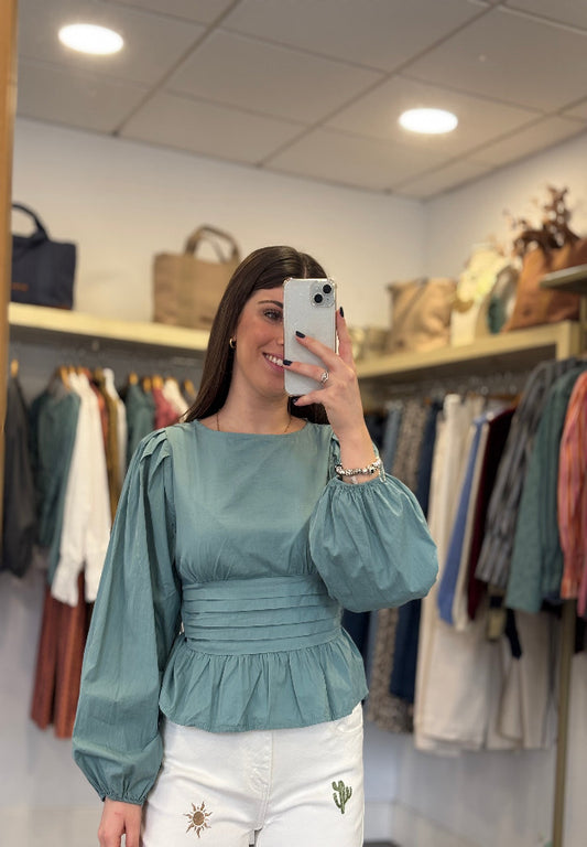 Blusa Tablas Verde Agua
