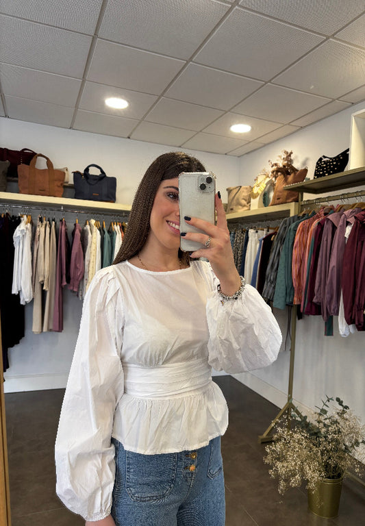 Blusa tablas blanca