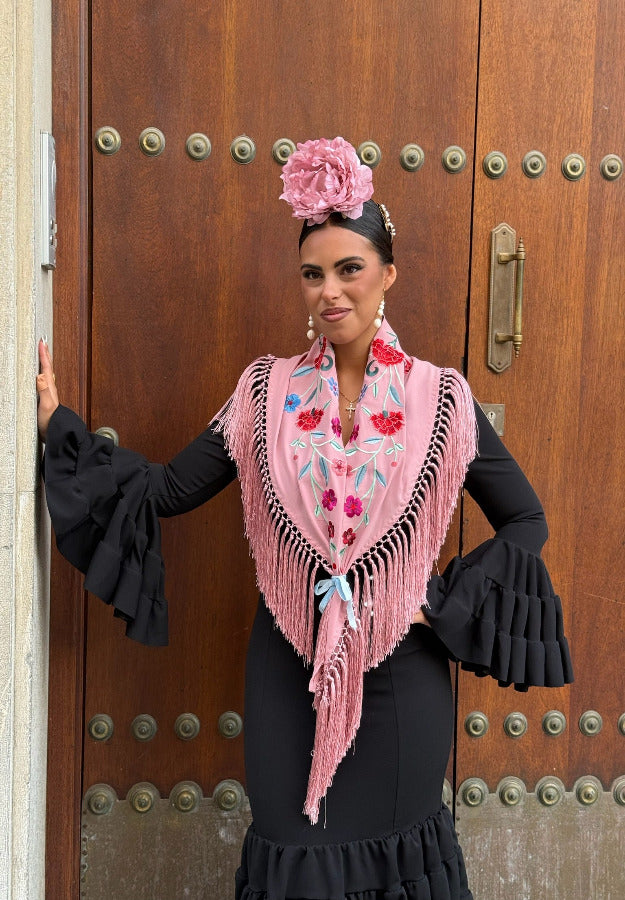 Mantón clavel rosa