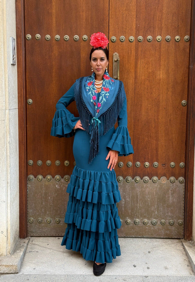 Traje Flamenca Pepa petróleo