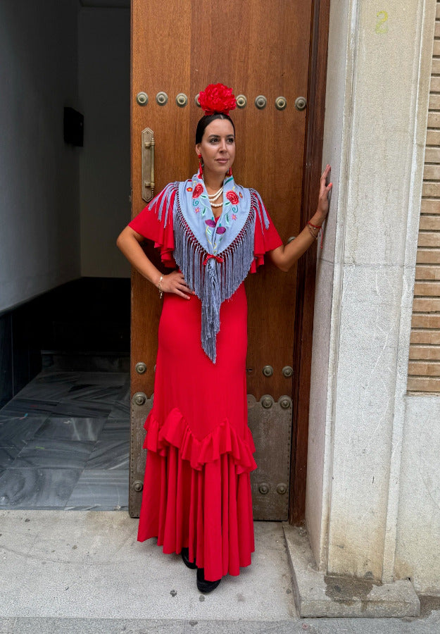 TRAJE FLAMENCA TRIANA ROJO