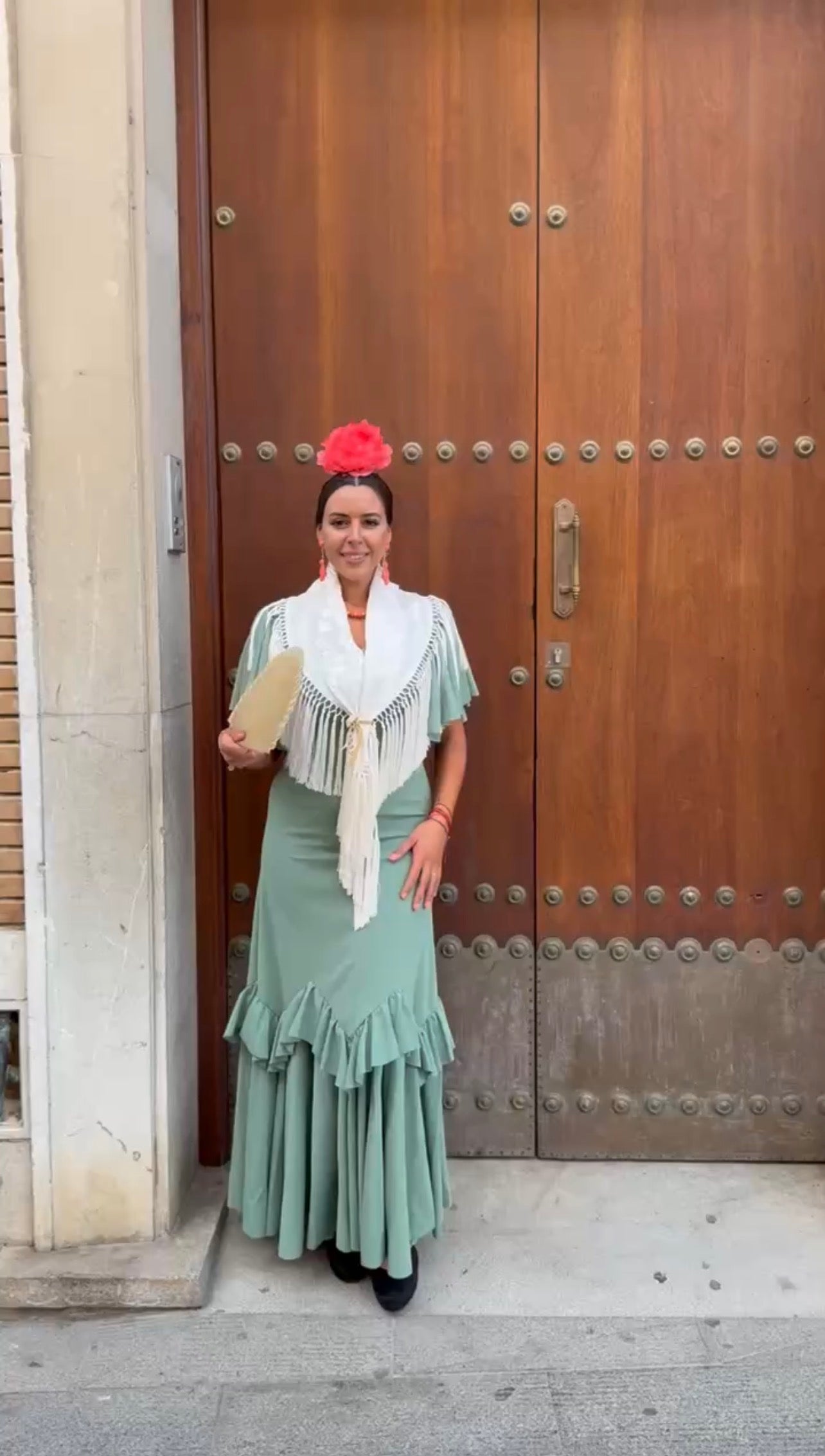 TRAJE FLAMENCA TRIANA VERDE