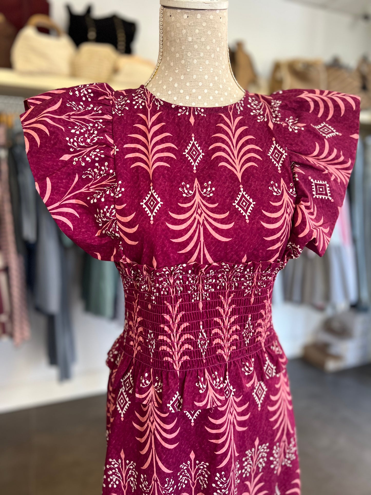 Vestido Olivia buganvilla