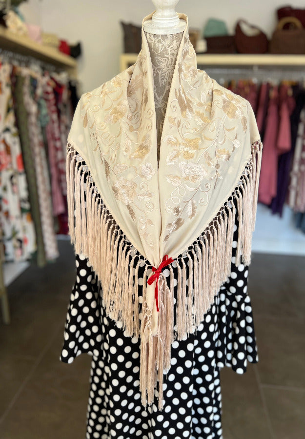 Mantón Angela Al Tono Beige