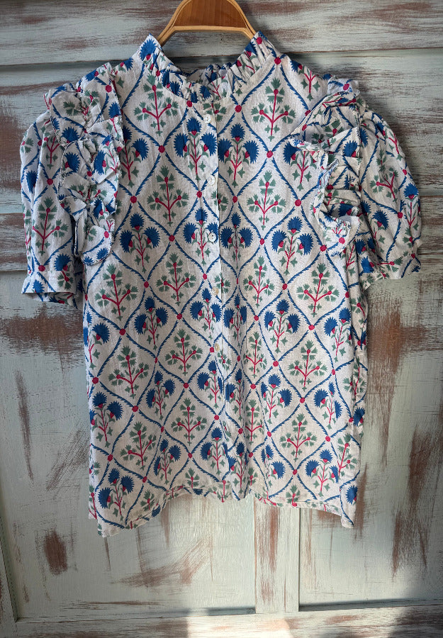 Camisa Estampada Azul