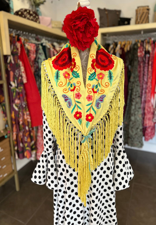 Mantón Celia Amarillo
