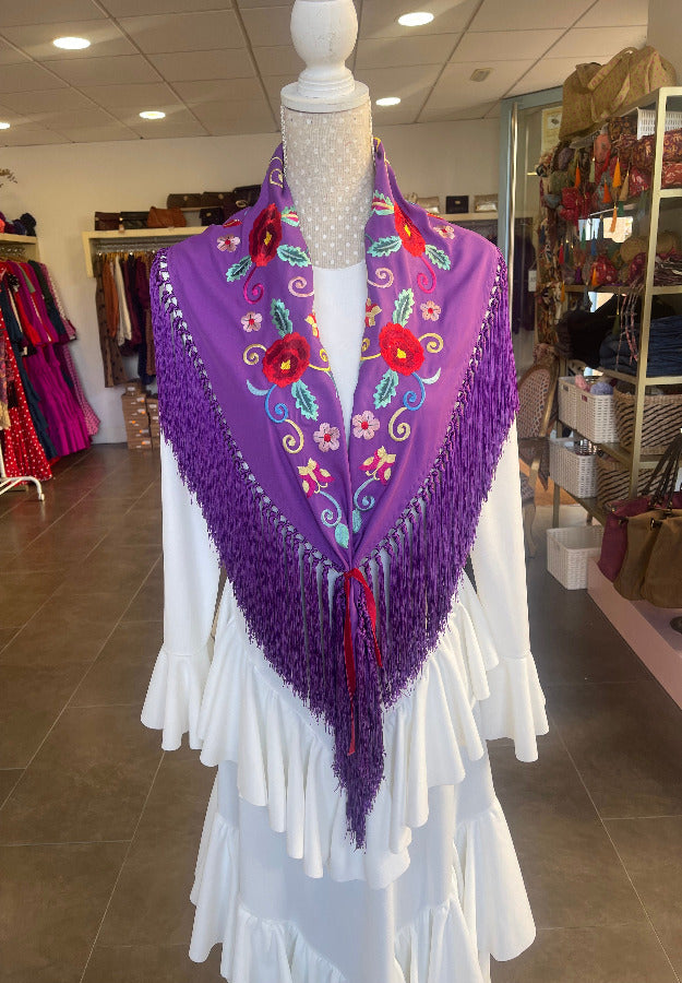 Mantón Granada Morado
