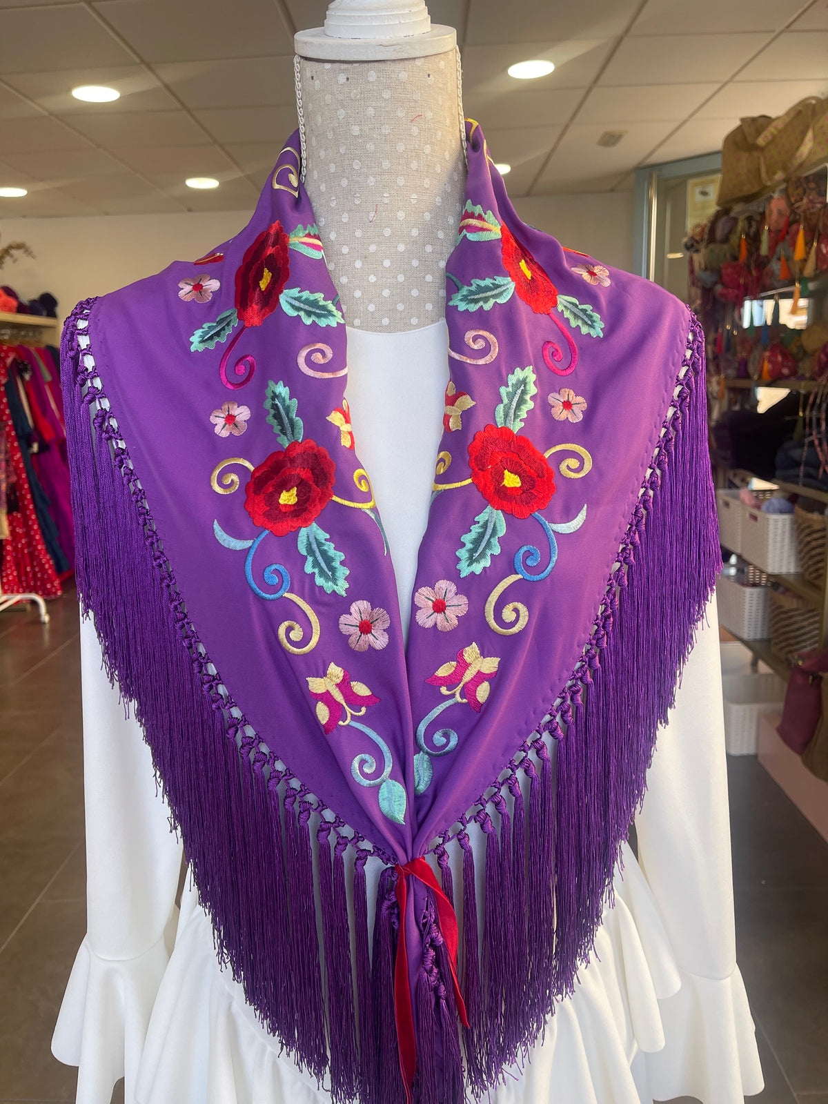 Mantón Granada Morado