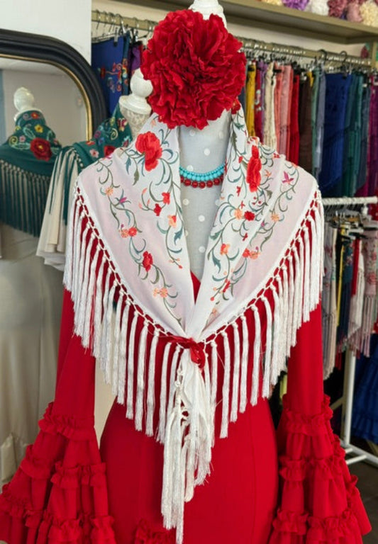 Mantón Alcazar Blanco