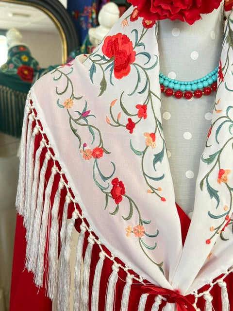 Mantón Alcazar Blanco