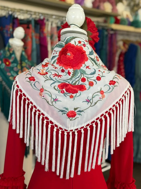 Mantón Alcazar Blanco