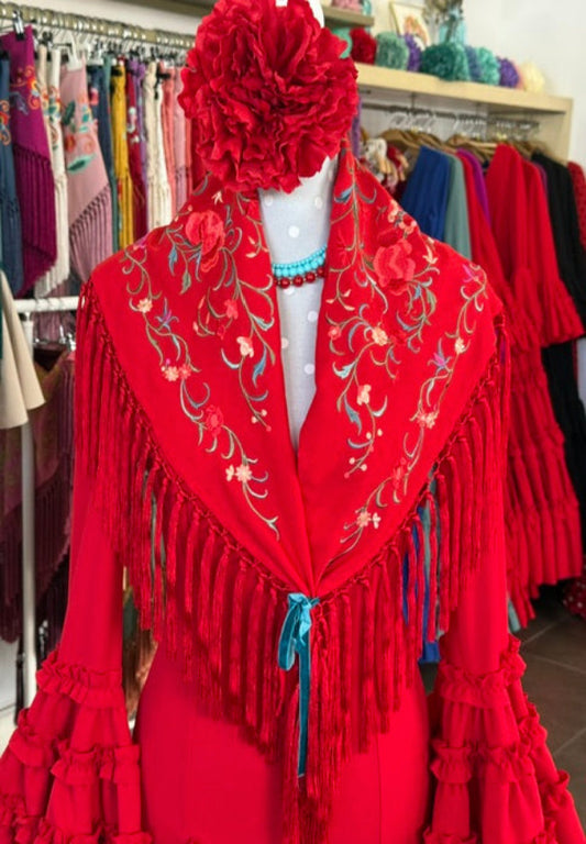 Mantón Alcazar Rojo