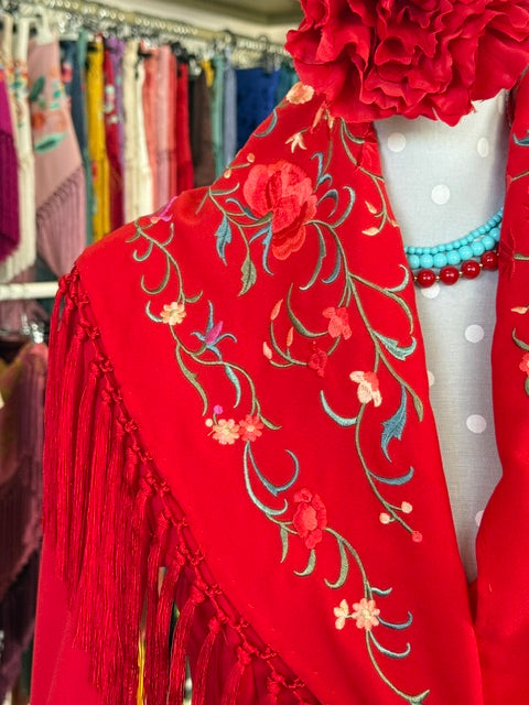 Mantón Alcazar Rojo