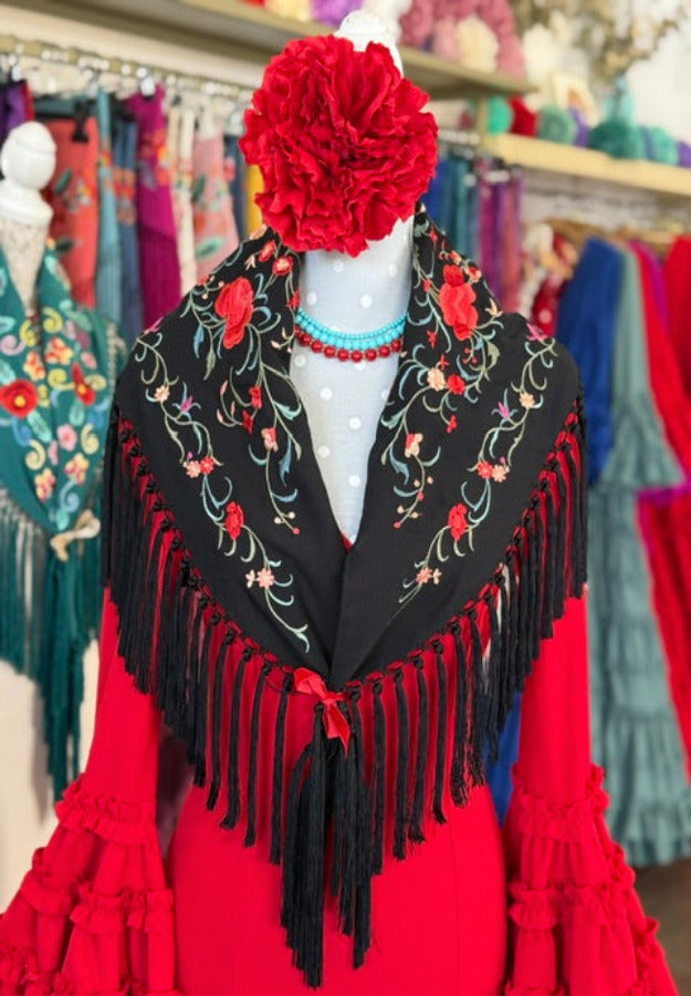 Mantón Alcazar Negro