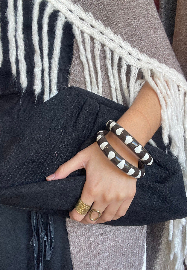 Pulsera Manchas Marrón y Blanco