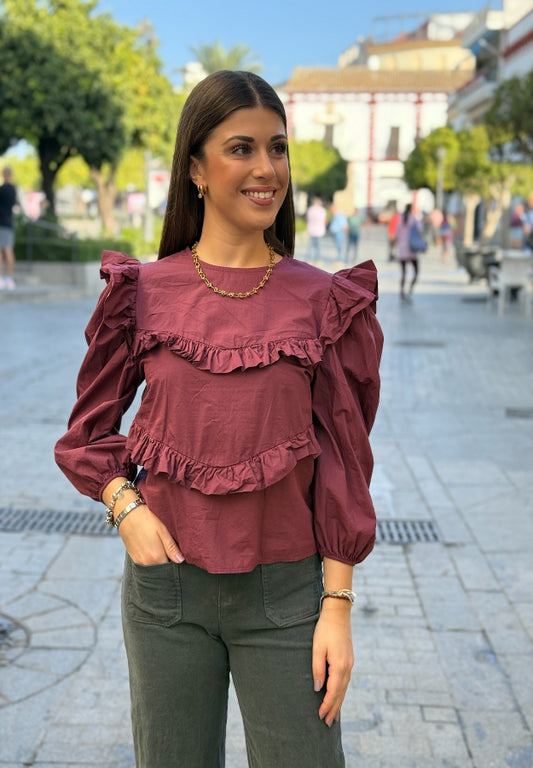 Blusa Alicia Burdeos