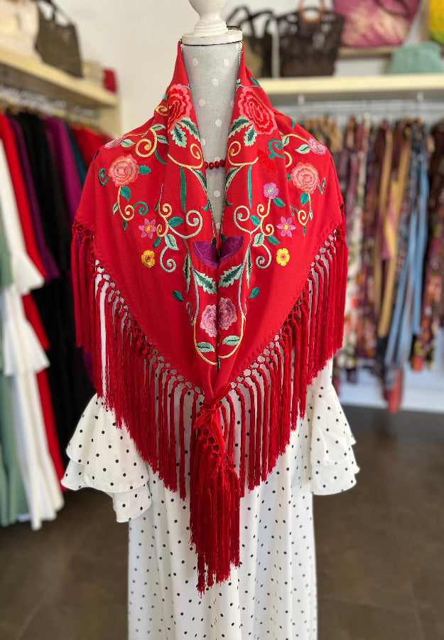 Mantón Mariana Grande Rojo