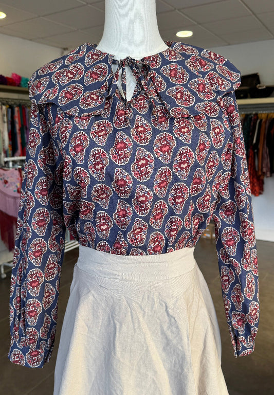 Blusa María Fondo Azul