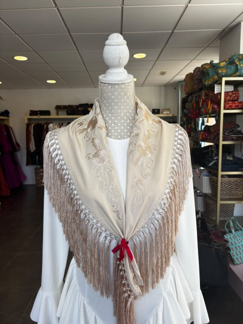Mantón Al Tono Juvenil Beige